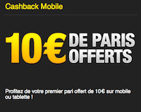 cashback de 10€ pour jouer sur vos mobiles avec betFIRST