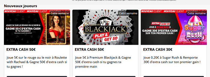 Extra cash nouveaux joueurs casino Ladbrokes Belgique