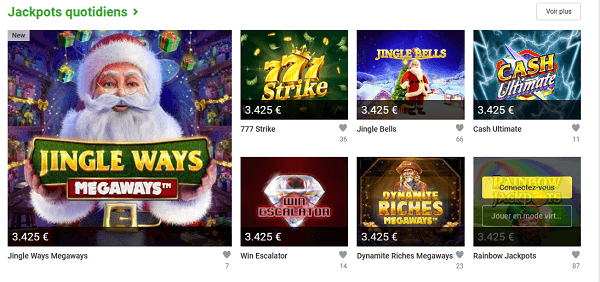 jackpots quotidiens unibet casino
